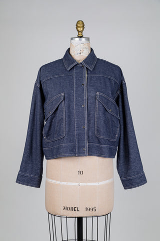Veste en delin à coutures contrastantes (6)