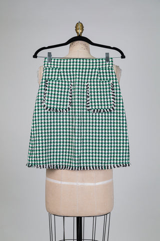 Black and green jacquard mini skirt (2)