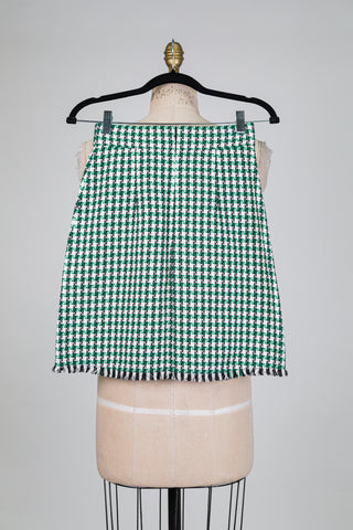 Black and green jacquard mini skirt (2)