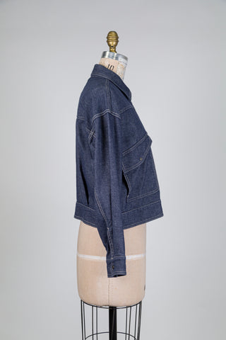 Veste en delin à coutures contrastantes (6)