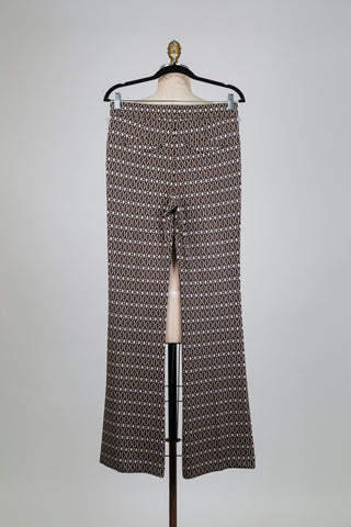Pantalon bootcut mosaïque bronze et noir (6)