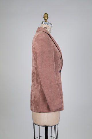 Blazer en corduroy rose thé (4)