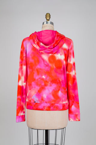 Chandail tie dye rose et orange ultra doux (4+6)