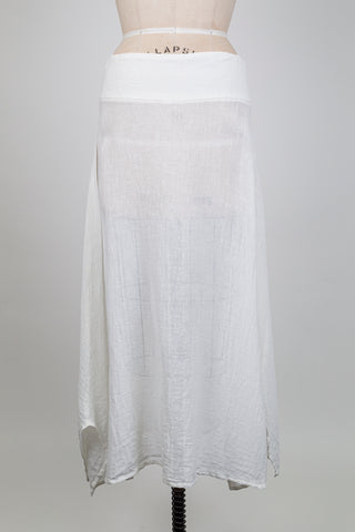 Jupe diaphane en lin blanc crème (S+M)