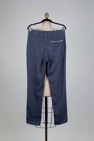 Pantalon en delin à coutures contrastantes (6)