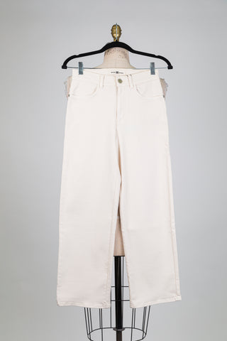 Beige straight-leg denim trousers (4)