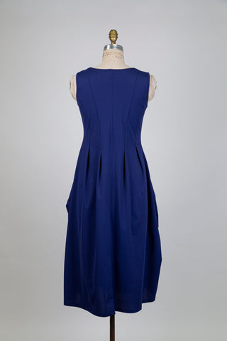 Navy blue balloon dress (S)