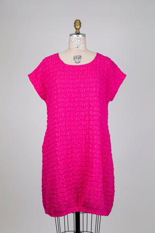 Pop pink waffle balloon dress (S)