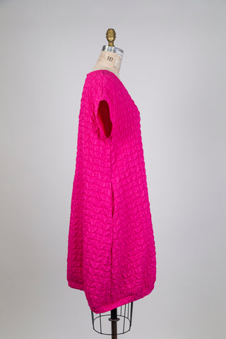 Pop pink waffle balloon dress (S)