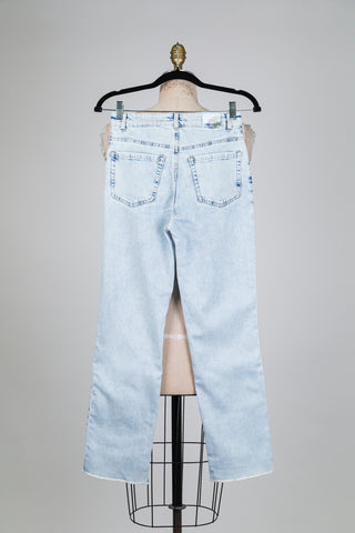 Pantalon en denim délavé pluie de paillettes (XS+S)