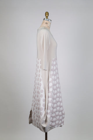 Sand Beige Polka Dot Balloon Dress (S)