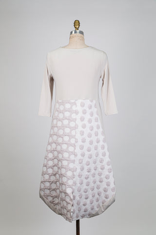 Sand Beige Polka Dot Balloon Dress (S)
