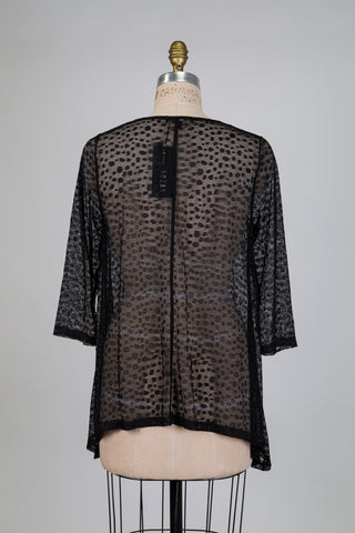Sheer black polka dot tunic (S)