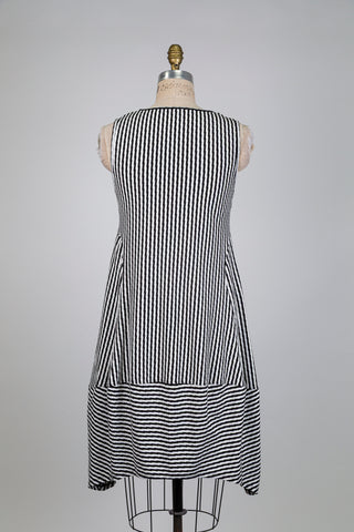 White and black zigzag balloon dress (S)
