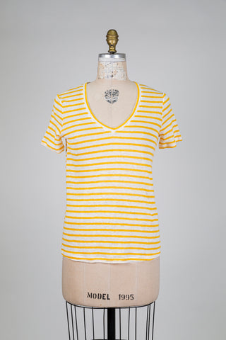 White and yellow striped linen T-shirt (6)