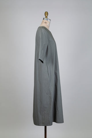 Grey-green cotton dress (S)