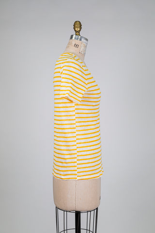 White and yellow striped linen T-shirt (6)
