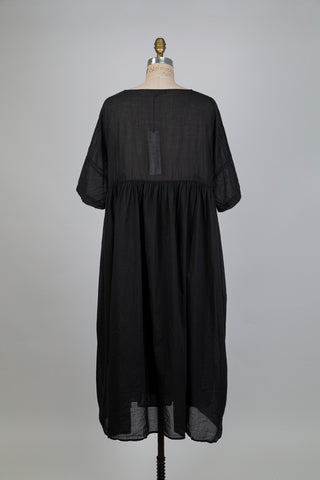Loose black cotton dress (S)