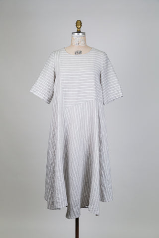 Grey and white striped dress (S)