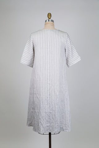 Grey and white striped dress (S)