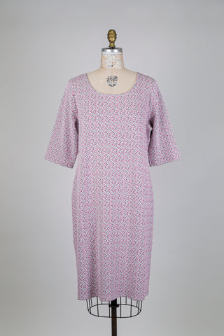Robe jacquard moucheté rose et noir (XL)