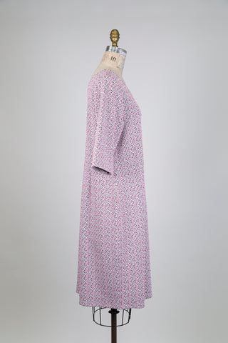 Robe jacquard moucheté rose et noir (XL)