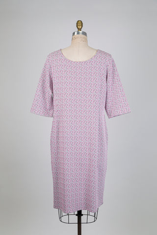 Robe jacquard moucheté rose et noir (XL)