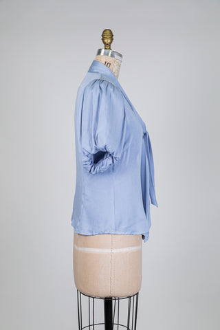 Blue pussy-bow blouse (6)