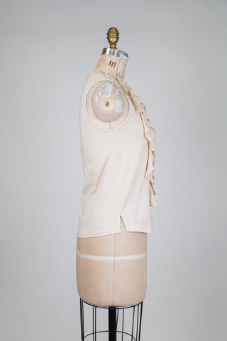 Cream top with Victorian collar (4+6)