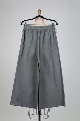 Grey-green wide-leg trousers (S)