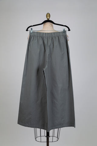 Grey-green wide-leg trousers (S)