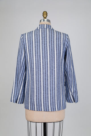 Blue and White Striped Blazer (S)