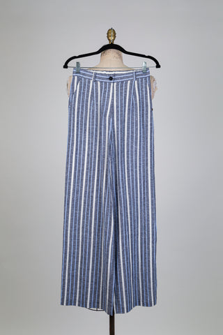 Blue and white striped trousers (XS/S)