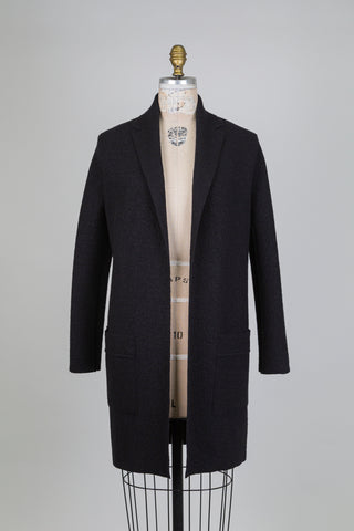 Veste longue en laine noire (4)