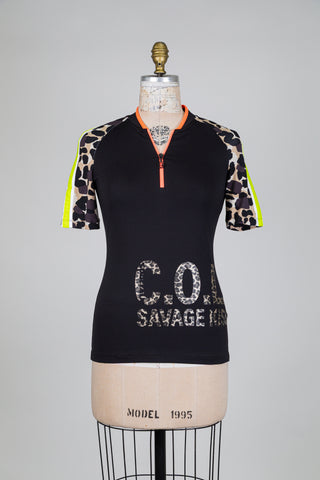 Chandail sport noir à motif animalier (4)