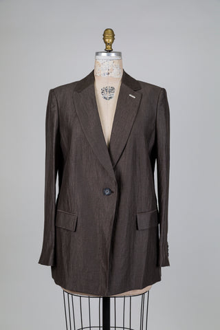 Textured brown blazer (10)