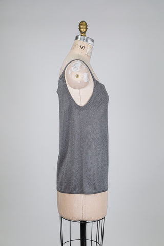 Haut gris argenté à col drapé (8)