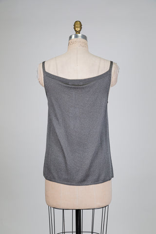 Haut gris argenté à col drapé (8)