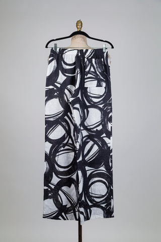 Pantalon blanc à grands cercles noirs (4+8)