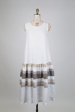 Robe débardeur blanche et rayures neutres (6)