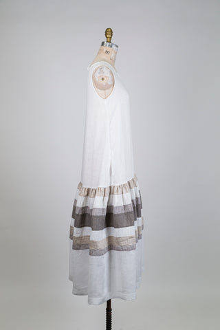 Robe débardeur blanche et rayures neutres (6)