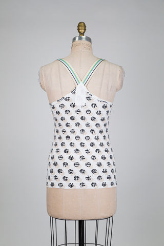 Camisole blanche à pastilles (XS)