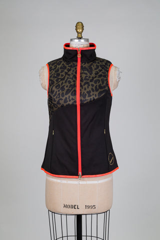 Veste noire et léopard vert à lisérés orange (6+8)