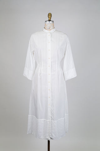 Robe chemisier blanche à rayures noires (6)