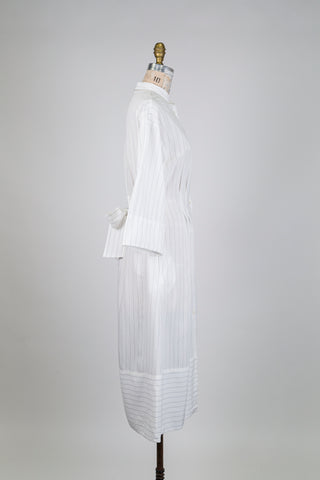 Robe chemisier blanche à rayures noires (6)