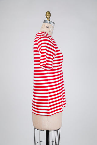 T-shirt à rayures rouge et blanc (8+10)
