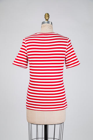 T-shirt à rayures rouge et blanc (8+10)