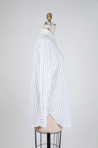Chemisier blanc à rayures bleues (10+12)