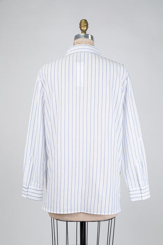 Chemisier blanc à rayures bleues (10+12)