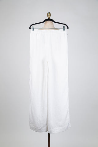 White Linen Wide-Leg Pants (4-10)